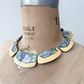 1980s Vintage Floral Inlay Shell & Enamel Collar