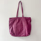 1980s Vintage Leather Zip Closure XL Totes - Plum, Teal, & Deep Navy