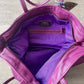 1980s Vintage Leather Zip Closure XL Totes - Plum, Teal, & Deep Navy