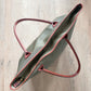1990s Vintage XL Calvin Klein Tan Canvas & Leather Tote Bag
