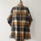1960s Vintage Plaid Wool & Canvas Reversible Cape