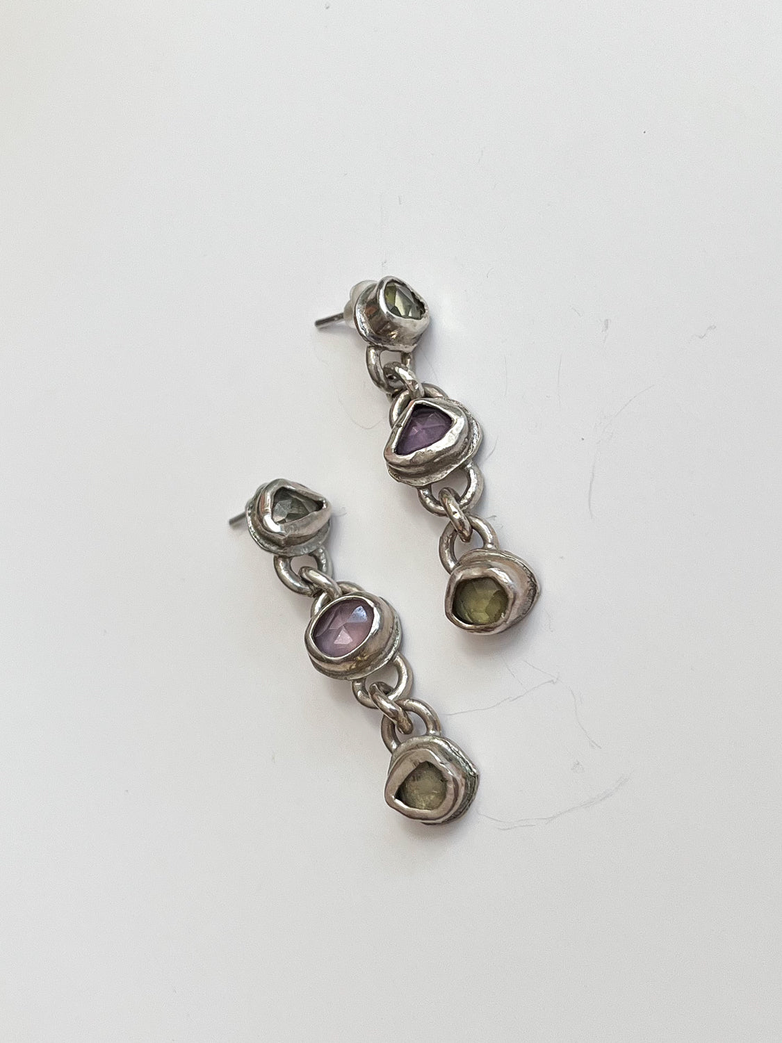 Triple Sapphire Dangle Earrings | Trinity Barbara