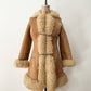 1970s Vintage Stunning Shearling Penny Lane Suede Leather Coat