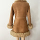 1970s Vintage Stunning Shearling Penny Lane Suede Leather Coat