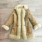 1970s Vintage Stunning Shearling Penny Lane Suede Leather Coat