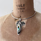 1990s Vintage Abalone Shell 925 Sterling Silver Collar Necklace