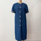 1990s Vintage Handmade Long Quilted Denim Duster Coat