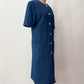 1990s Vintage Handmade Long Quilted Denim Duster Coat