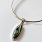 1990s Vintage Abalone Shell 925 Sterling Silver Collar Necklace