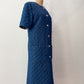 1990s Vintage Handmade Long Quilted Denim Duster Coat