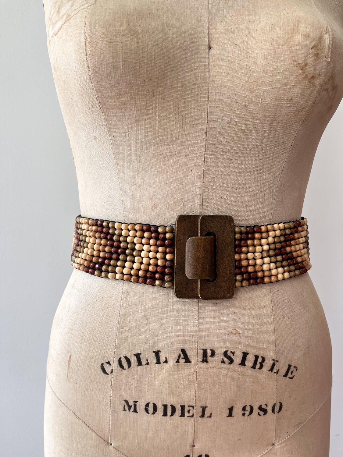 1990s Vintage Chunky Wooden Beaded Belt