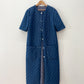 1990s Vintage Handmade Long Quilted Denim Duster Coat