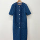 1990s Vintage Handmade Long Quilted Denim Duster Coat