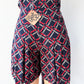 1990s Vintage Made in Italy Navy Horse Tack Print Preppy Sporty Skort Shorts Skirt