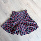 1990s Vintage Made in Italy Navy Horse Tack Print Preppy Sporty Skort Shorts Skirt