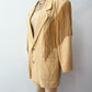 1980s Vintage Soft Tan Leather Fringe Men's Blazer