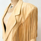 1980s Vintage Soft Tan Leather Fringe Men's Blazer