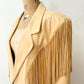 1980s Vintage Soft Tan Leather Fringe Men's Blazer
