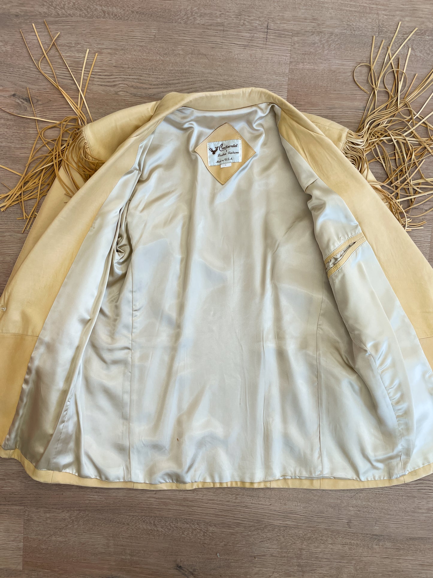 1980s Vintage Soft Tan Leather Fringe Men's Blazer