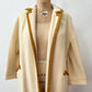 1960s Vintage Cream Wool Open Coat with Golden Trim
