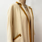 1960s Vintage Cream Wool Open Coat with Golden Trim