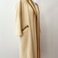 1960s Vintage Cream Wool Open Coat with Golden Trim