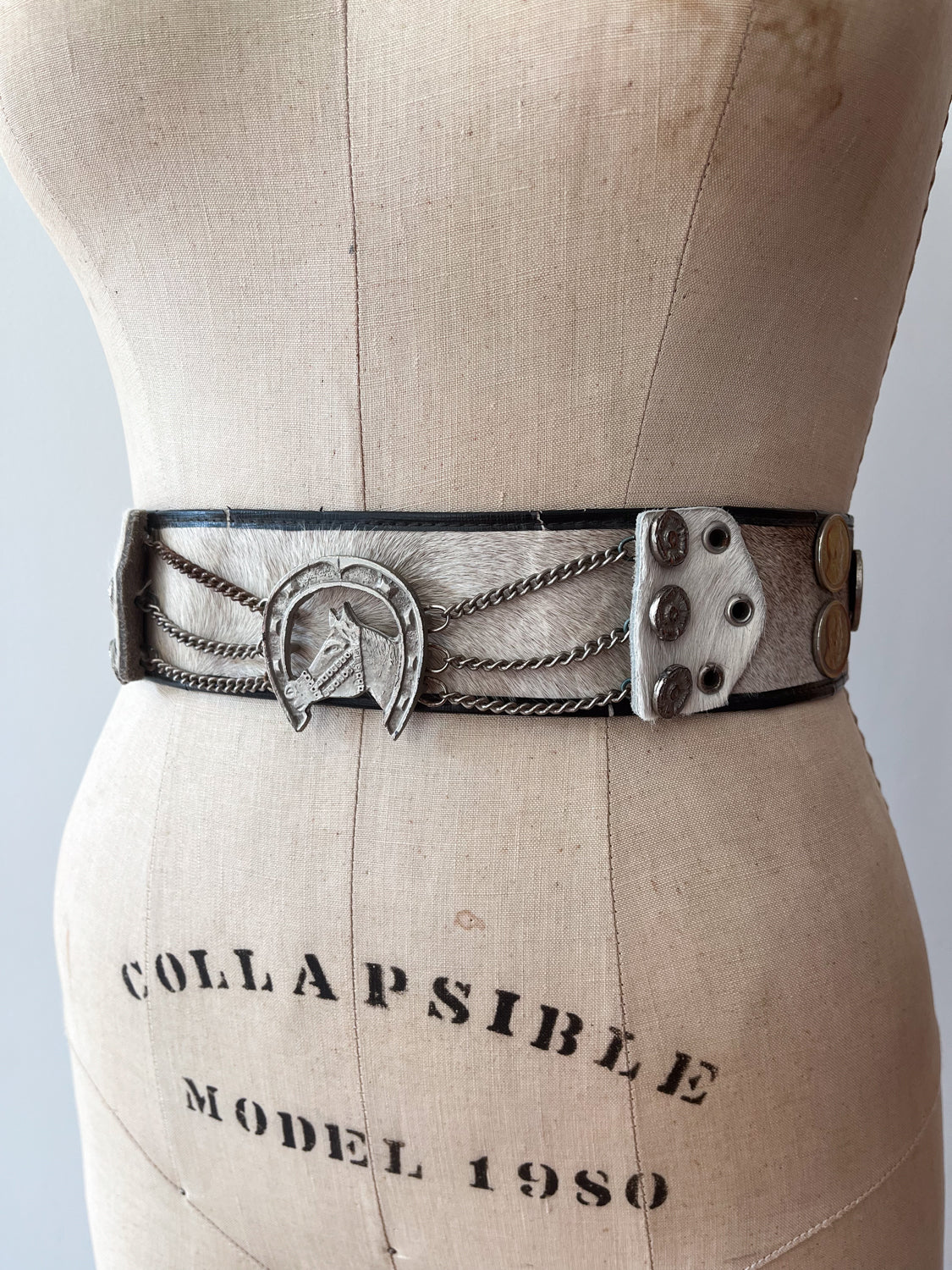 1950s Vintage Argentinian Coins & Pony Hair Belt