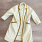 1960s Vintage Cream Wool Open Coat with Golden Trim