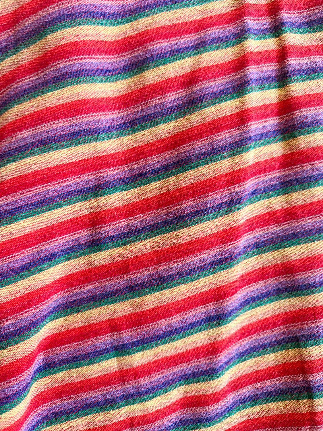1970s Rainbow Woven Cotton Wrap Skirt