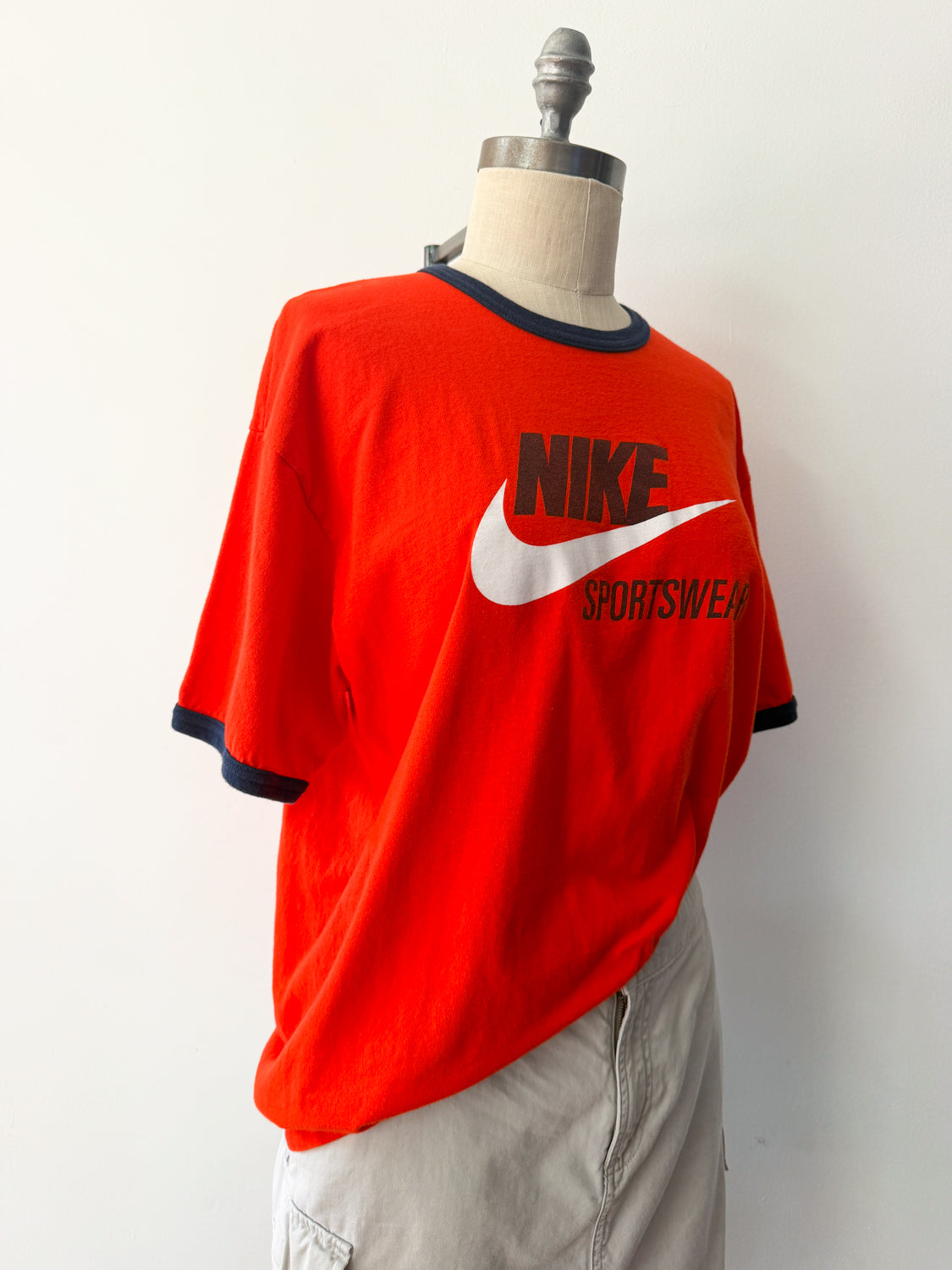 1990s Vintage Nike Swoosh Sport XL Ringer Tee