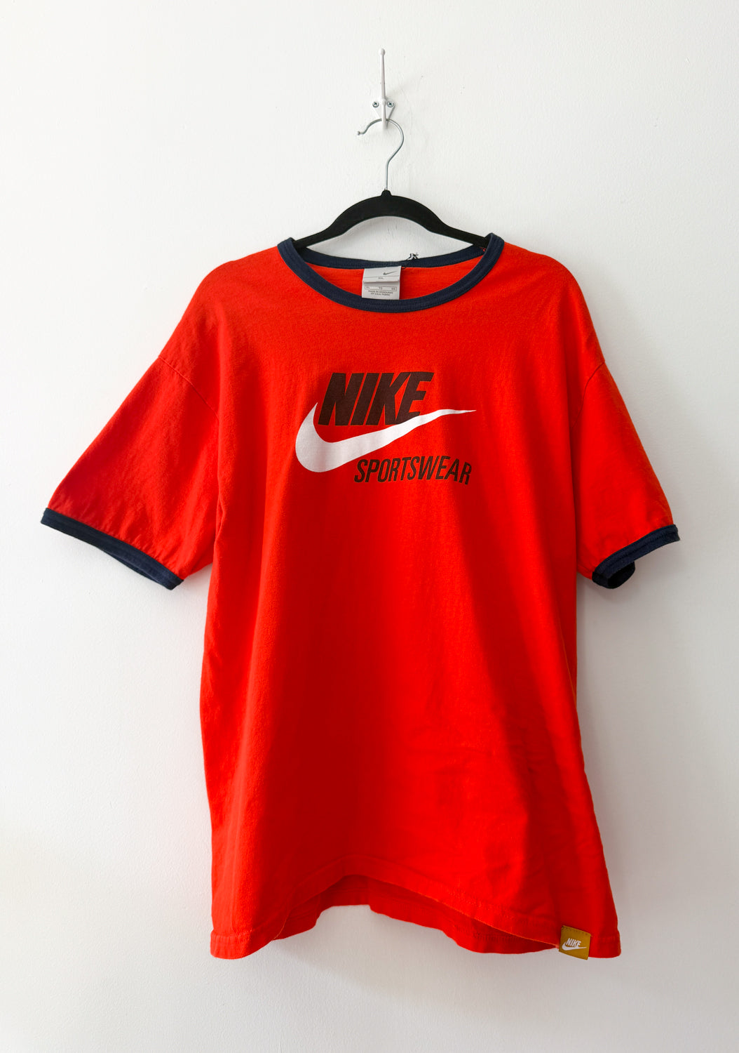 1990s Vintage Nike Swoosh Sport XL Ringer Tee