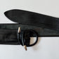 1980s Vintage Absract Buckle Black Leather Belt