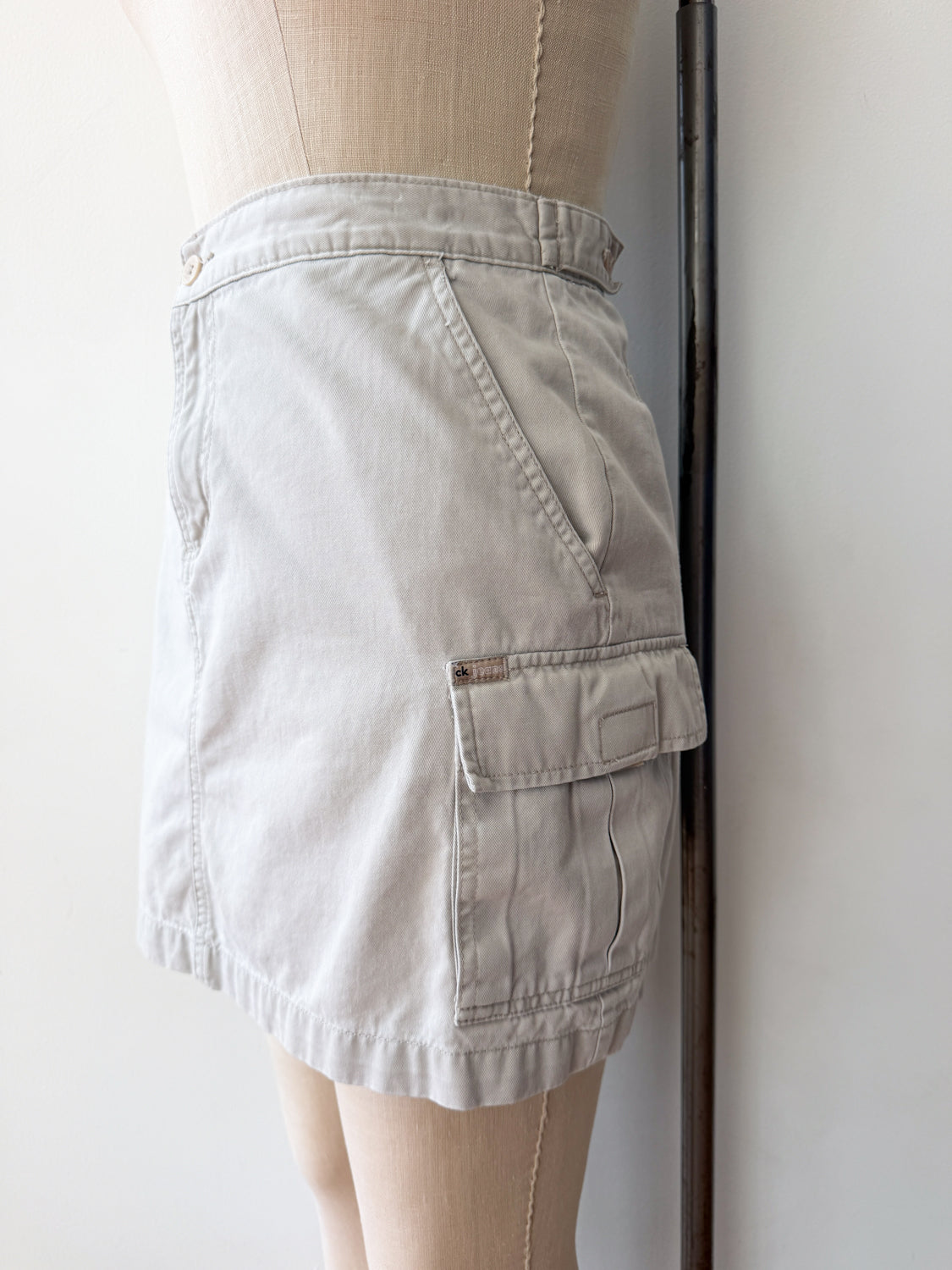 1990s Vintage Calvin Klein Cotton Cargo Skirt