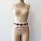 1990s Vintage Chunky Gold Tone Colorful Chain Belt