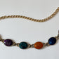 1990s Vintage Chunky Gold Tone Colorful Chain Belt