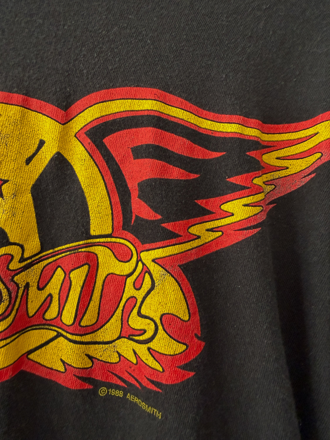 1988 Vintage Aerosmith Walk This Way Logo Concert Tour T-Shirt 1980s