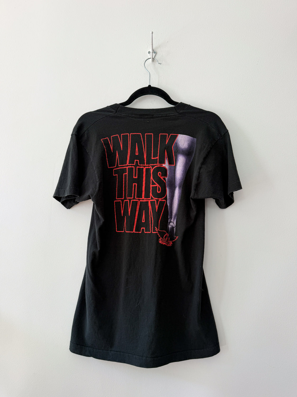 1988 Vintage Aerosmith Walk This Way Logo Concert Tour T-Shirt 1980s