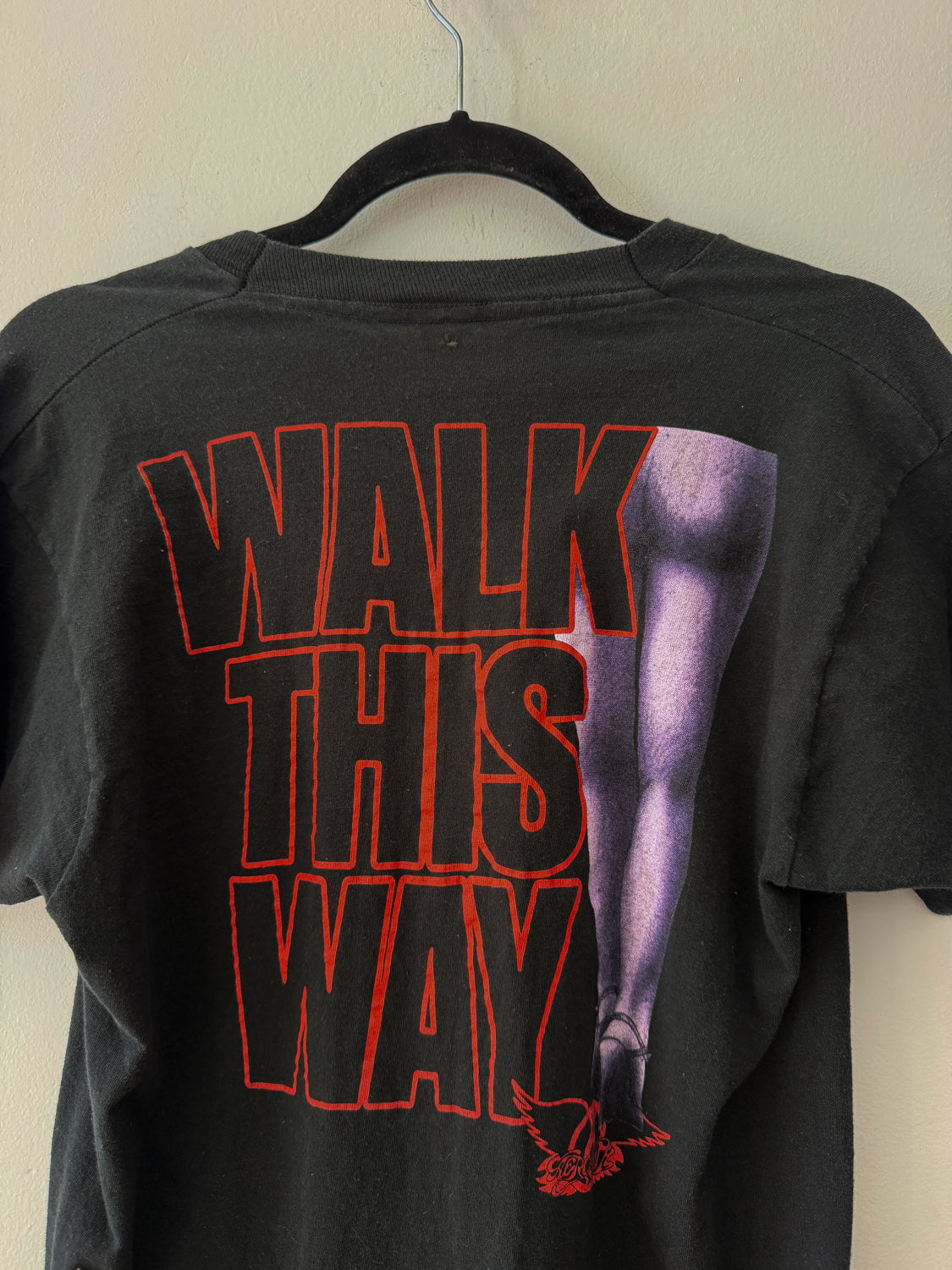 1988 Vintage Aerosmith Walk This Way Logo Concert Tour T-Shirt 1980s