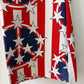 1970s Vintage Peace Sign Protest Stars and Stripes Flare Bellbottom Jeans