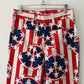 1970s Vintage Peace Sign Protest Stars and Stripes Flare Bellbottom Jeans