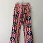 1970s Vintage Peace Sign Protest Stars and Stripes Flare Bellbottom Jeans