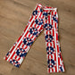 1970s Vintage Peace Sign Protest Stars and Stripes Flare Bellbottom Jeans