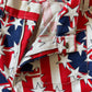 1970s Vintage Peace Sign Protest Stars and Stripes Flare Bellbottom Jeans