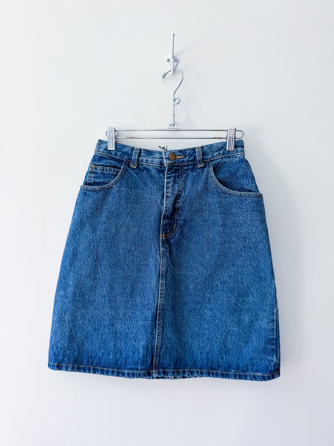 1990s Vintage Georges Marciano for Guess Denim Medium Wash Jean Skirt