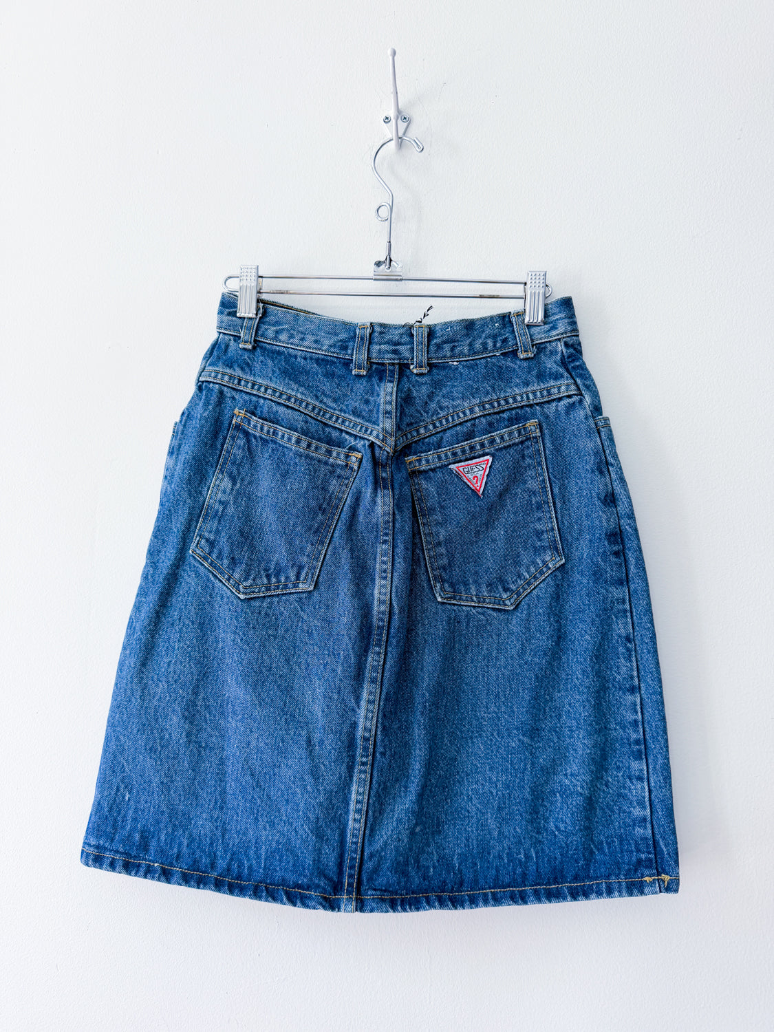 1990s Vintage Georges Marciano for Guess Denim Medium Wash Jean Skirt