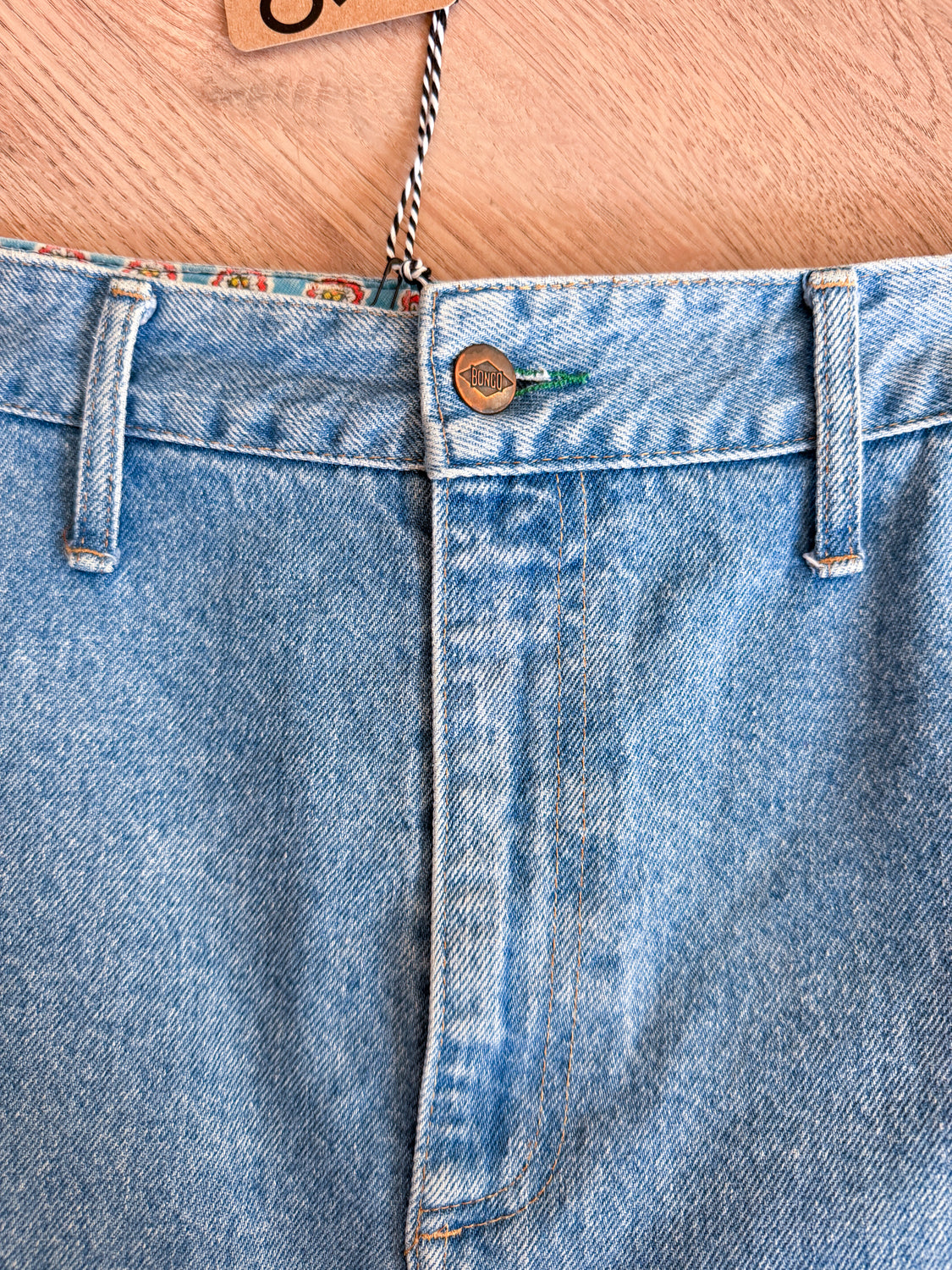 1990s Vintage Gene Montesano for BONGO Light Wash Denim Skirt - 27" Waist