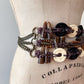 1990s Vintage Bronze Tone Bohemian Beaded Statement Belt