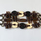1990s Vintage Bronze Tone Bohemian Beaded Statement Belt