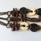 1990s Vintage Bronze Tone Bohemian Beaded Statement Belt