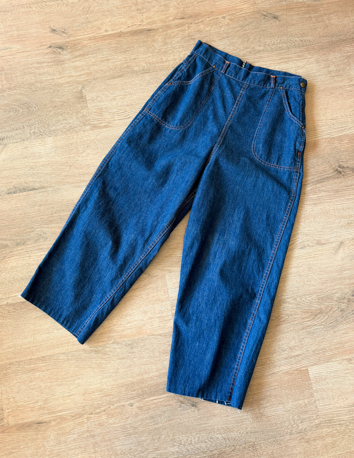1950s Vintage Side Zip Medium Wash "Universal Chicago Stone Cutter" Jeans - 29" Waist